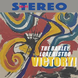 Mid-Twentieth Century abstract painting on a retro album cover from the same era.